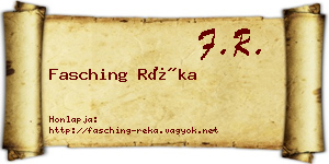 Fasching Réka névjegykártya
